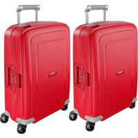 Koop met korting - Samsonite S'Cure Spinner 55cm Crimson Red Duo Kofferset