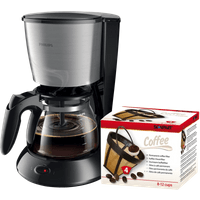 Koop met korting - Philips Daily HD7462/20 Zilver + Scanpart Permanent Filter