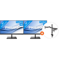 Koop met korting - Philips 245E1S Duo Pack + NewStar FPMA-D550DBLACK